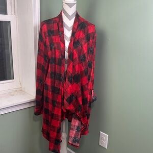 French Laundry buffalo plaid cardigan 3X